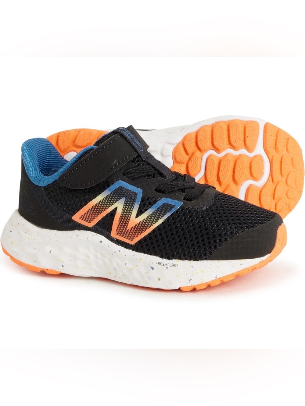 New Balance Toddler Boy Fresh Foam Arishi v4 Sneakers Size 7C Strap Shoe Black